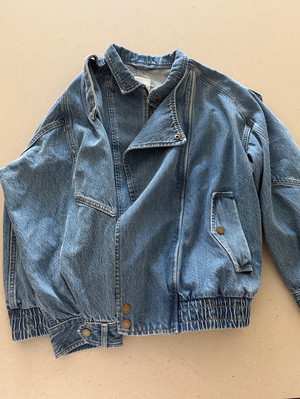 Abercrombie & Fitch Light Blue Denim Bomber Jacket
